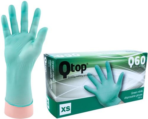 Qtop Q40 Groene Nitril Handschoenen - 7/s
