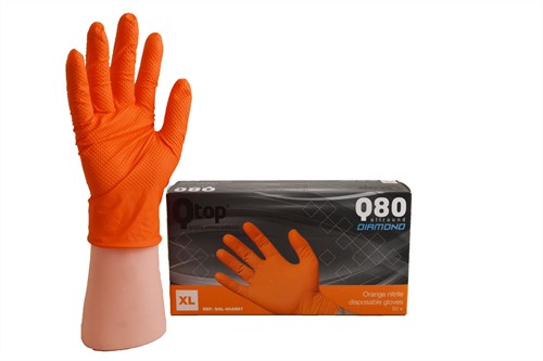 Qtop Q80 Diamond Oranje Nitril handschoen - oranje - xl