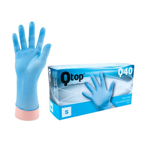 Qtop Q40 Blauwe Nitril Handschoenen - 7/s