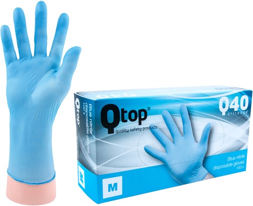 Qtop Q40 Blauwe Nitril Handschoenen - 8/m